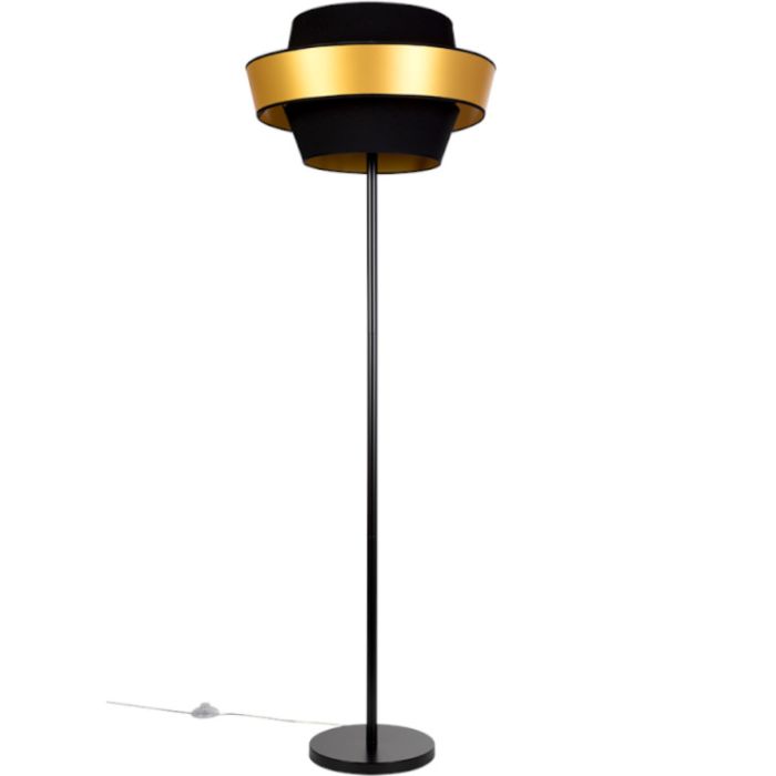 Vloerlamp Preto 12330104 zwart met goud kleurige vloerlamp