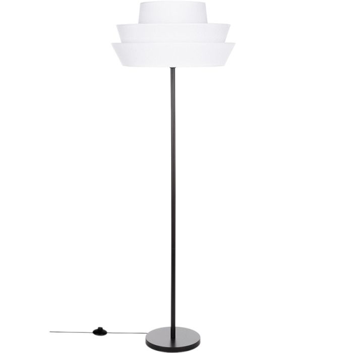 Britop Amar 1235014 zwarte vloerlamp met witte kap van textiel
