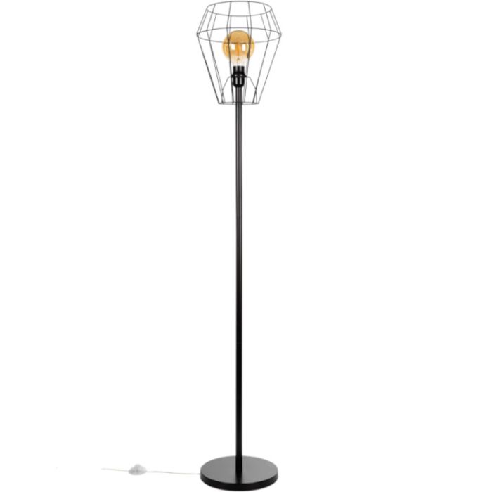Britop Endrofina 12420104 zwarte vloerlamp met kap van metaaldraad