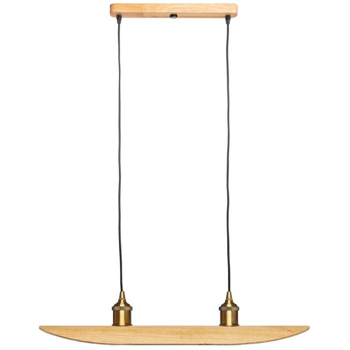 Elobra Colombia retro 139486 eikenhouten hanglamp met bronzen fittingen