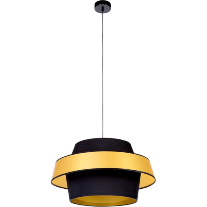 Britop Preto 150109104 zwart met goud kleurige hanglamp van textiel