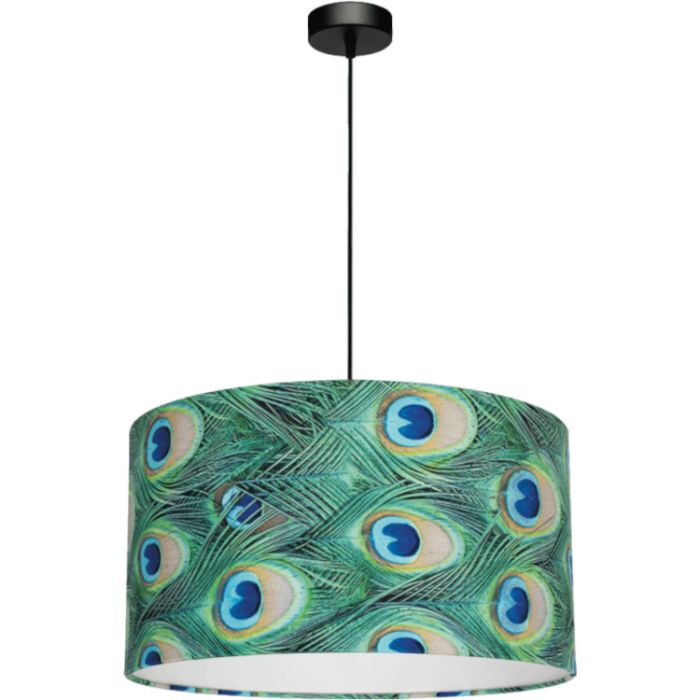 Britop Vert 15089104 fluwelen hanglamp met motief van pauw veren