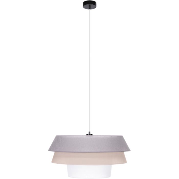 Britop Amar 160970104 beige, roze met witte hanglamp van textiel