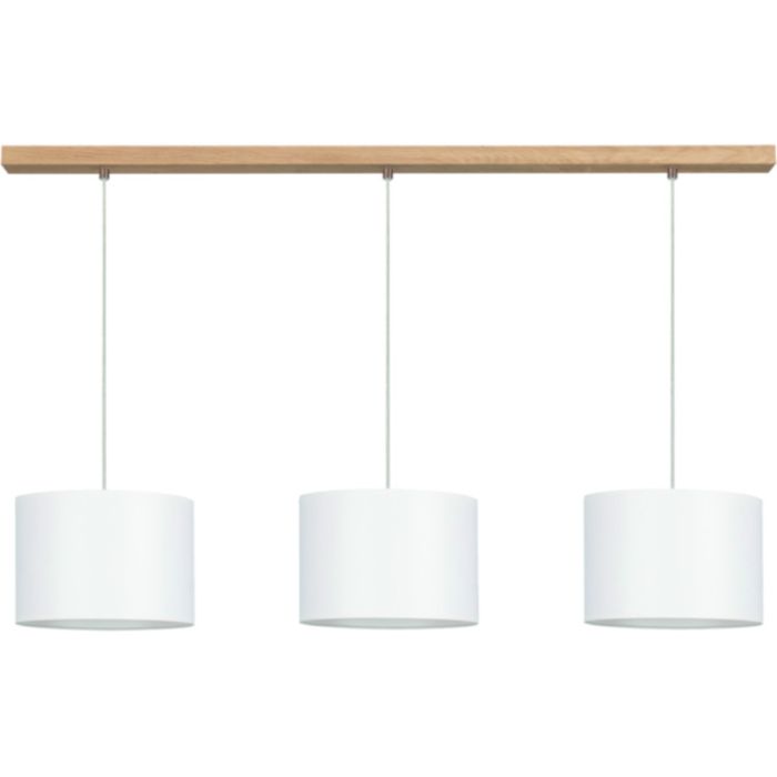 Britop Dove 16380374 hanglamp van eikenhout en wit textiel