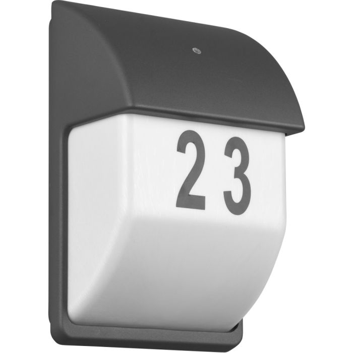 Trio Mersey 212160242 antracietgrijze wandlamp met huisnummer stickers