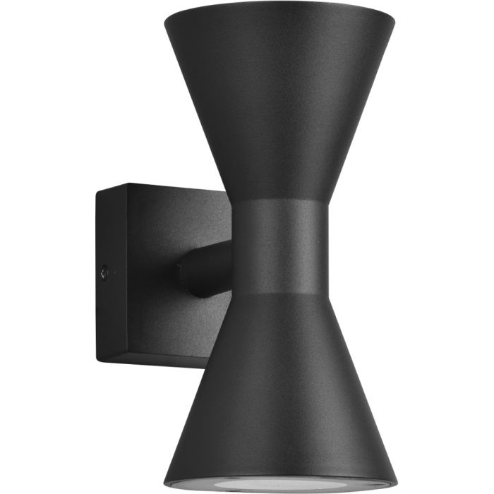 Trio Ardas 212560232 mat zwarte wandlamp voor buiten met twee kegelvormige uiteinden voor up en down verlichting