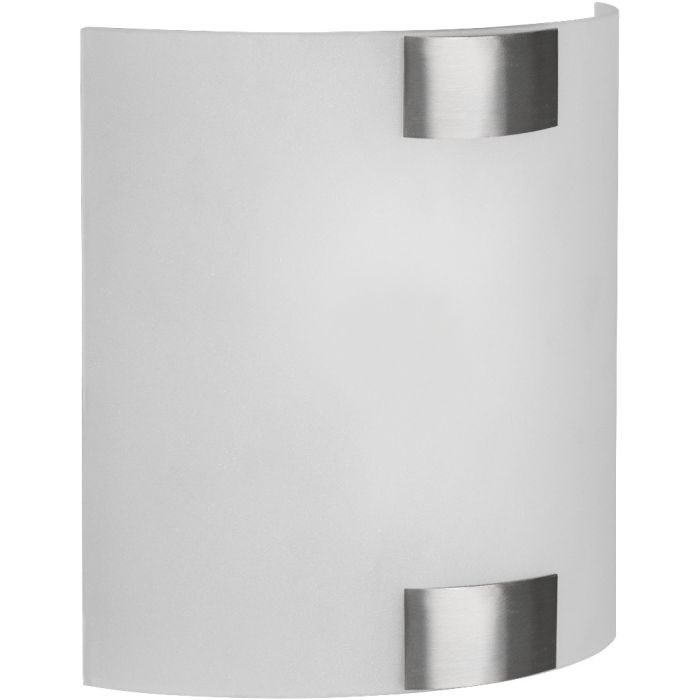 Trio Pura 212700107  mat glazen halfronde wandlamp met staalkleurige houders