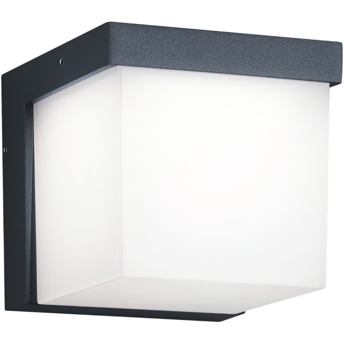 Trio Yangtze 228260142 antracietgrijze wandlamp voor buiten met witte vierkante lichtunit
