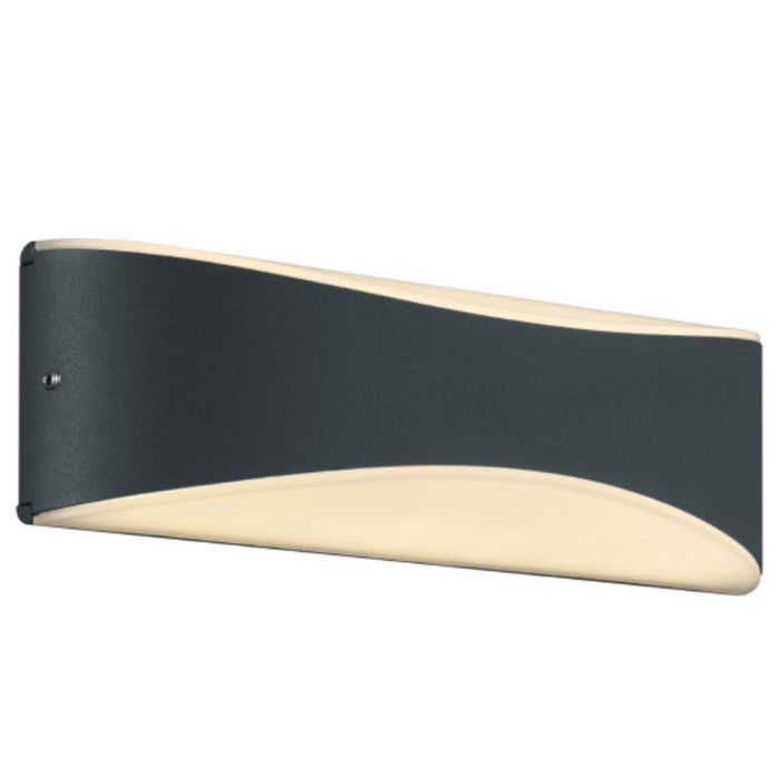 Trio Konda 228560242 antracietgrijze wandlamp voor buiten met wit kunststof up en downlight
