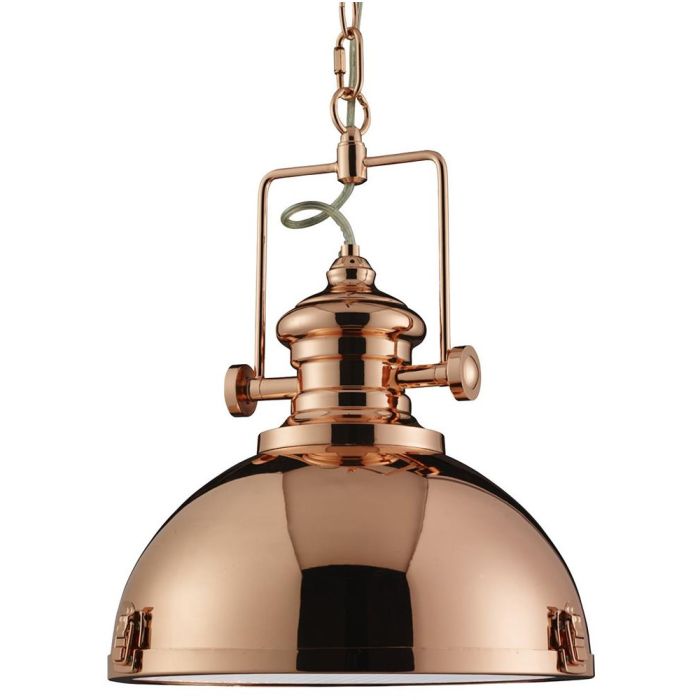 Searchlight Louisiana 2297CU koper kleurige hanglamp met acryl blender