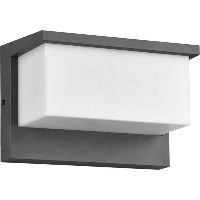 Trio Nestos 240960142 antraciet grijze wandlamp voor buiten met witte rechthoekige lichtunit