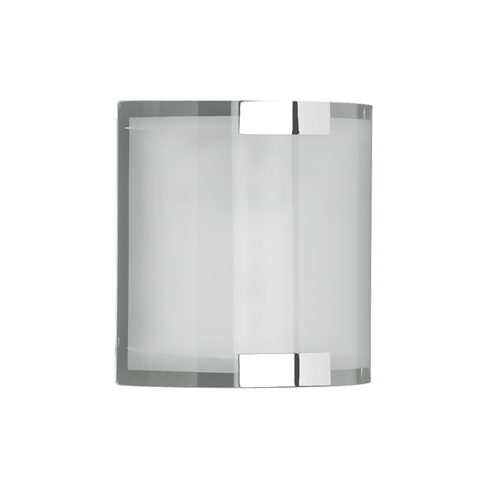 Trio Divo 2522011-06 mat glazen wandlamp met donkere rand en chromen houders