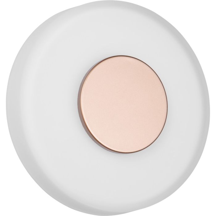 Trio Celeste 254910165 koffiebruine schijfvormige wandlamp met brede witglazen rand