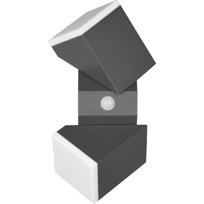 Trio Avon 270669242 wandlamp voor buiten met twee kantelbare spots en bewegingsmelder