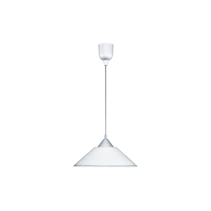 Trio Diego 301400101 wit geribbeld glazen hanglamp