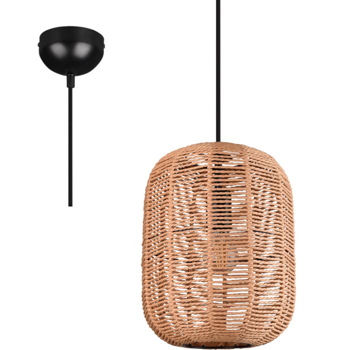 Trio Runa 303000132 hanglamp met grote ovale kap van touw