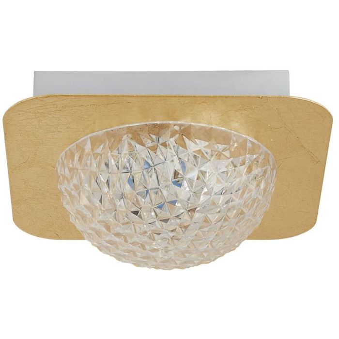 Searchlight Celestia 32511-1GO goud kleurige plafonniere met halve acryl bol