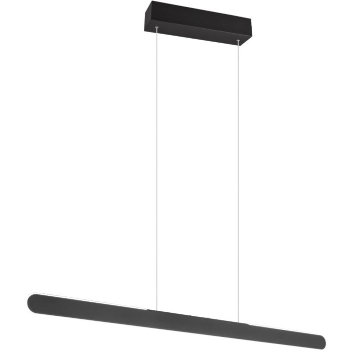 Trio Helios 343310132 langwerpige zwarte hanglamp met led strip rondom voor licht naar boven en beneden en met liftfunctie