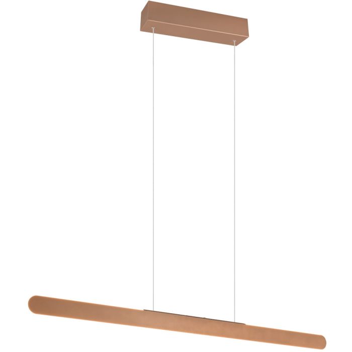 Trio Helios 343310165 langwerpige koffiebruine hanglamp met led strip rondom voor licht naar boven en beneden en met liftfunctie