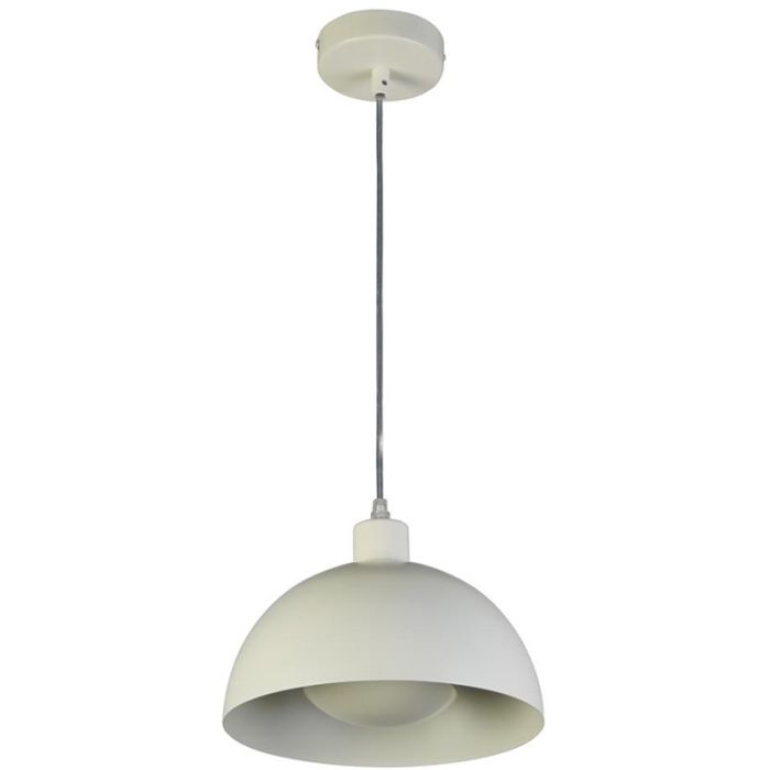 Searchlight Mars 35410CR creme hanglamp van 25cm met half ronde kap en half ronde schijf in de lamp voor indirect licht