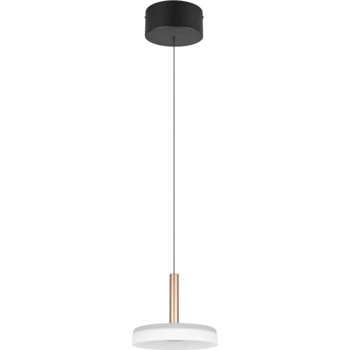 Trio Celeste 354910165 koffie bruine hanglamp met wit glas