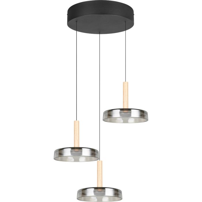 Trio Celeste 354930332 verchroomd glazen hanglamp
