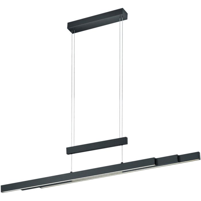 Trio Trajan 375310532 mat zwarte uitschuifbare hanglamp met trekpendel