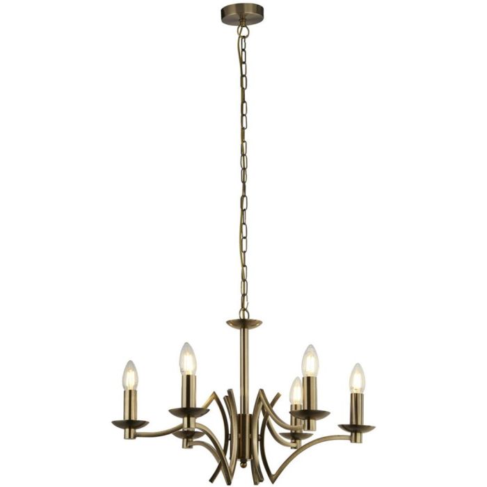 Searchlight Ascot 41312-6AB moderne bronzen zes lichts kroonluchter