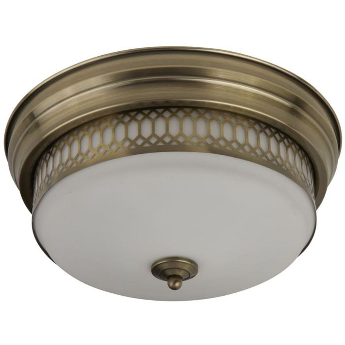 Searchlight Edinburgh 4132-2B klassieke bronzen badkamerlamp met opaal glas