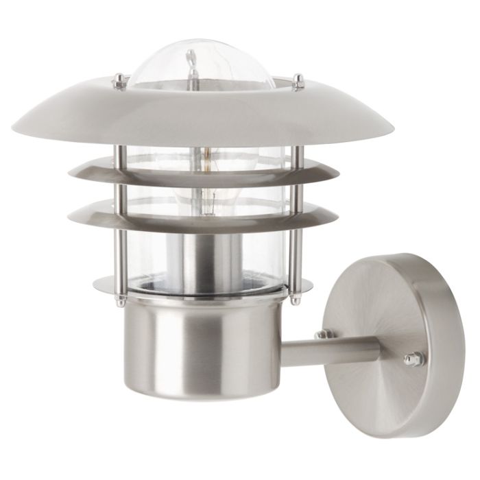 Brilliant Terrence 45781/82 RVS buitenwandlamp met transparant glas met lamellen ervoor