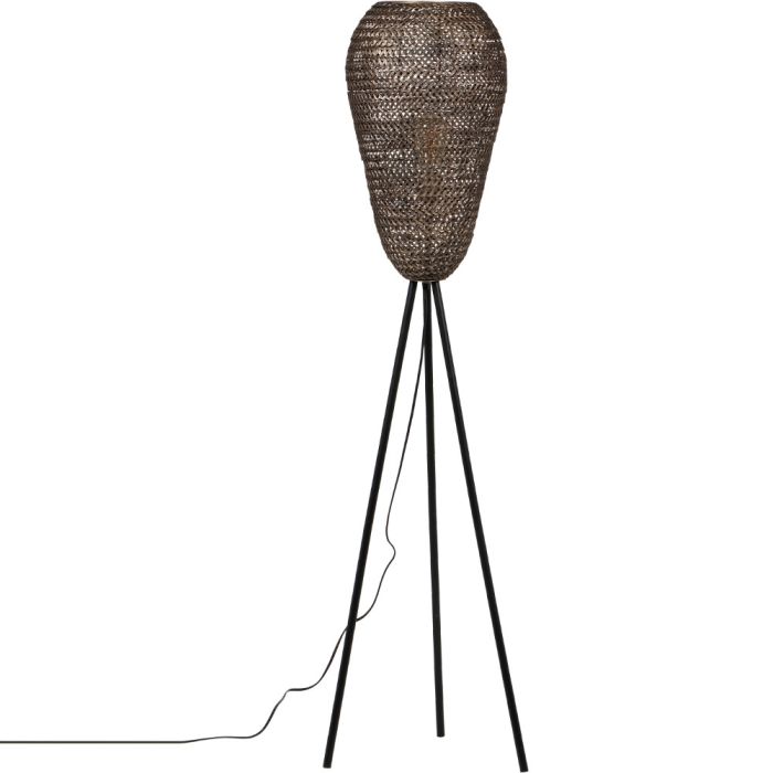 Trio Ziva 465300104 zwarte tripod met omgekeerde kegelvormige bronzen kap van gevlochten metaal
