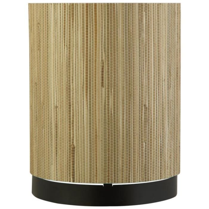 Searchlight Meadow 49714BK wandlamp met onder een zwart metalen rand en half ronde kap van gras daarboven