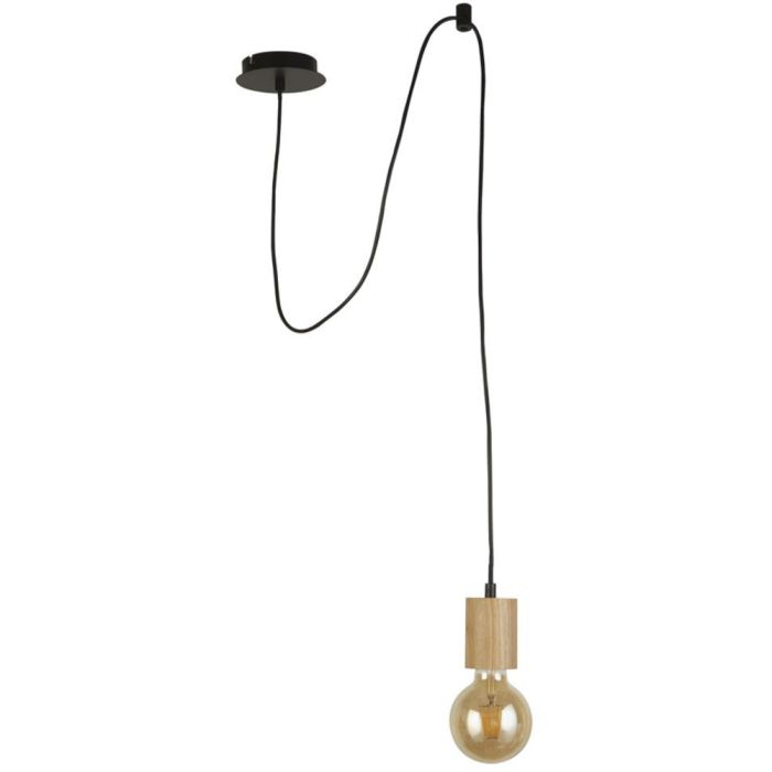 Searchlight Spinny 50212-1NA hanglamp met houten lamphouder