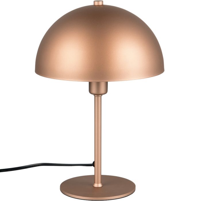 Trio Nola 506200165 koffiebruine tafellamp van metaal met halfronde metalen kap