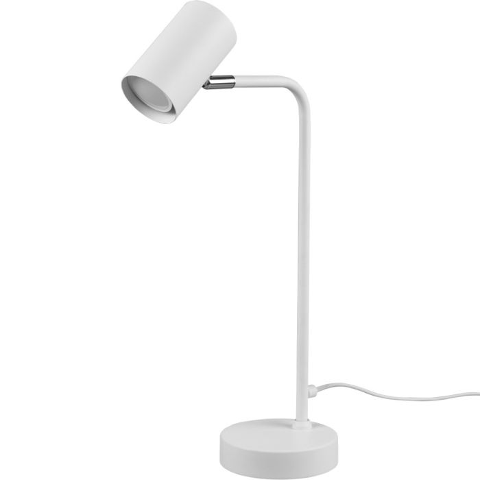 Trio Marley 512400131 witte tafellamp met cilindervormige spot als kap