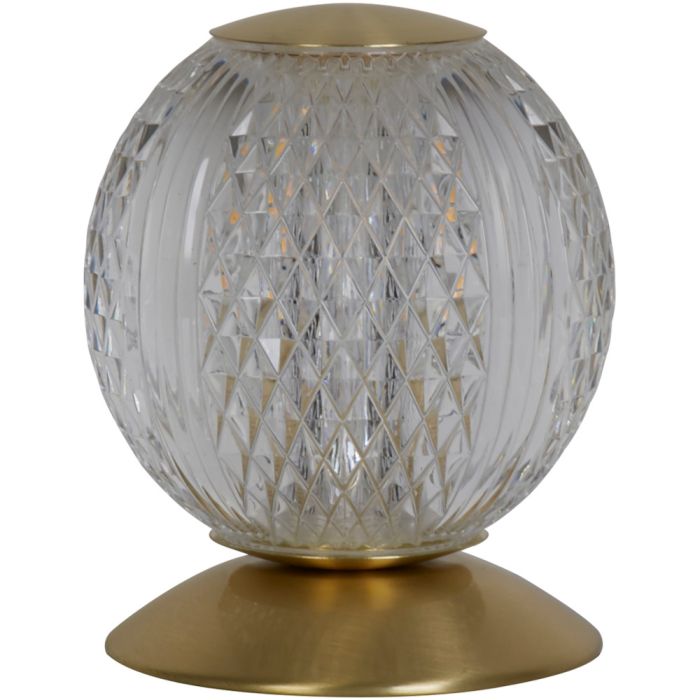 Searchlight Allure EU51482SB 13cm hoog messing tafellampje met acryl bol