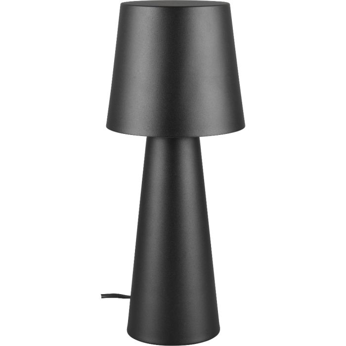 Trio Nubian 562900132 zwart metalen tafellamp met zwart metalen kap en wit kunststof diffuser voor licht richting de tafel