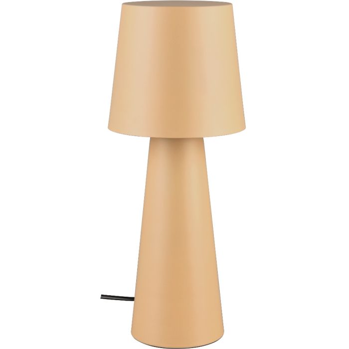 Trio Nubian 562900144 pastel roze metalen tafellamp met pastel rose metalen kap en wit kunststof diffuser voor licht richting de tafel