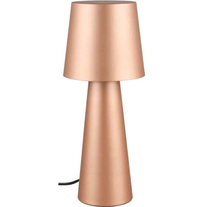 Trio Nubian 562900165 koffie bruine metalen tafellamp met koffie bruine metalen kap en wit kunststof diffuser voor licht richting de tafel