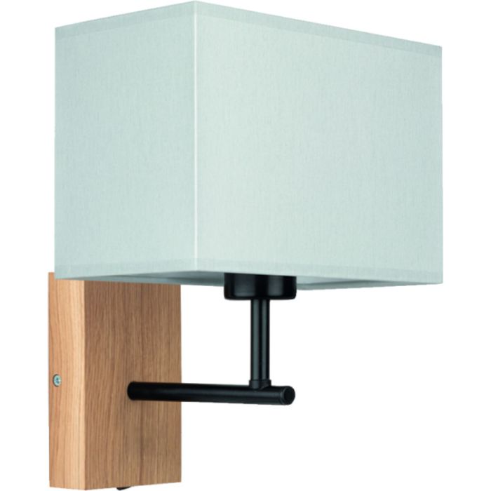 Britop Sonar 5723974 eikenhouten wandlamp met grijze kap