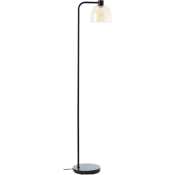 Brilliant Castro 60106/20 zwarte vloerlamp met amber glas