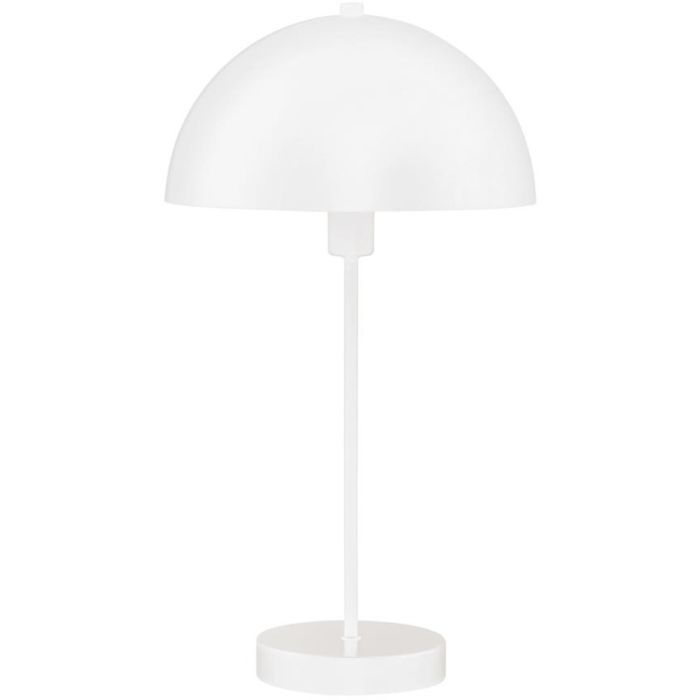 Searchlight Mushroom EU60231WH wit metalen tafellampje met wit metalen halfrond kapje