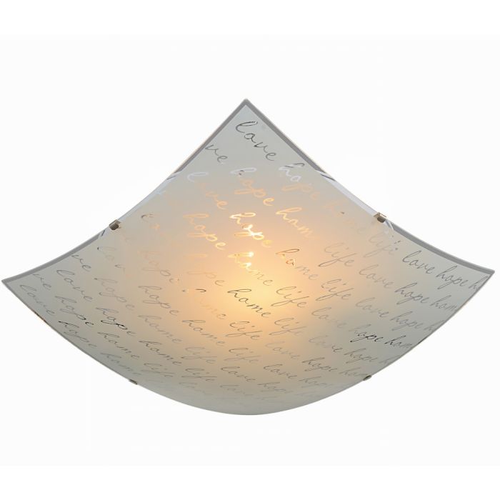 Trio Signa 602500201 vierkante plafonniere met tekst home life love hope