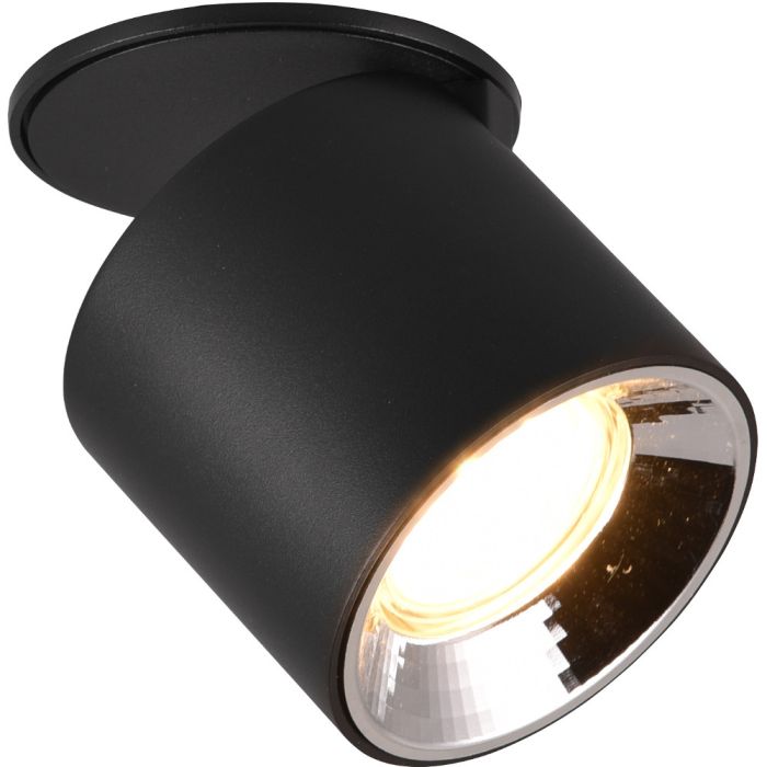 Trio Guayana 651000132 mat zwarte richtbare spot met reflector, ingebouwd
