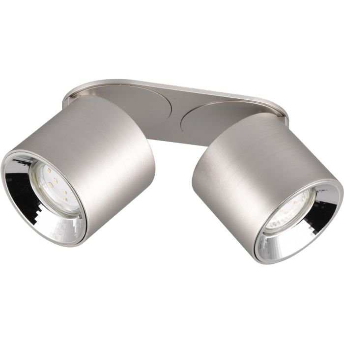 Trio Guayana 651000207 staal kleurige dubbele richtbare spot met reflector, ingebouwd