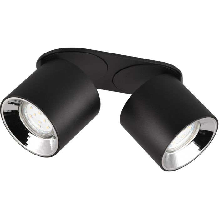 Trio Guayana 651000232 mat zwarte dubbele richtbare spot met reflector, ingebouwd