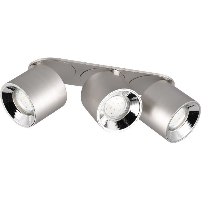 Trio Guayana 651000307 staalkleurige richtbare drie spot met reflectors, ingebouwd