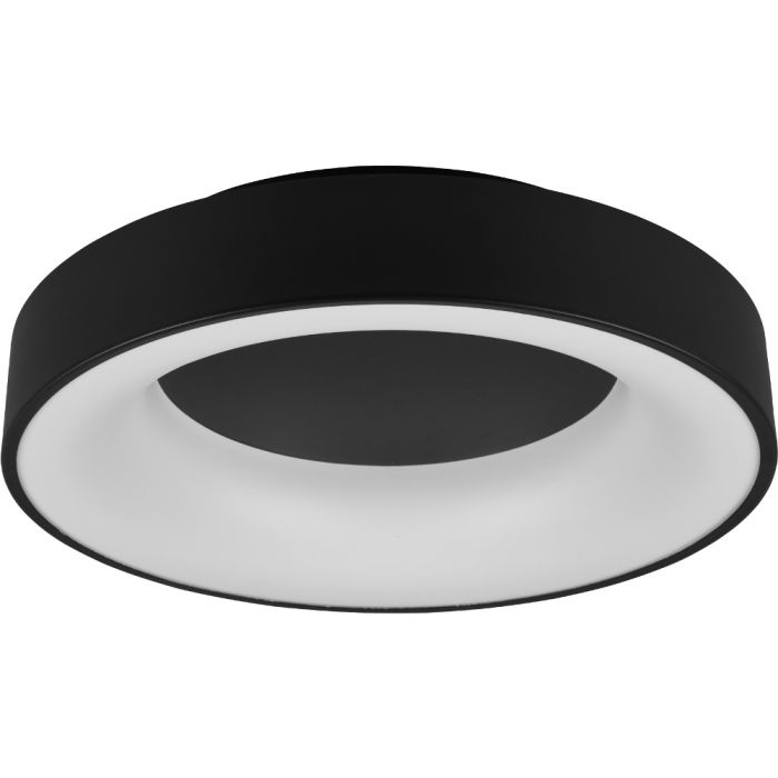 Trio Girona 671210132 plafonniere met zwarte rand en lichtgevende ring met geïntegreerde LED