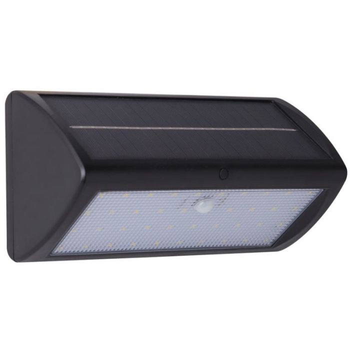 Searchlight 67422BK-PIR zwarte wandlamp met solarpaneel