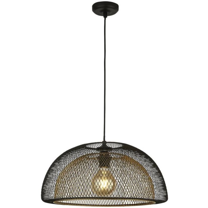 Searchlight Honeycomb 6841BGO zwart met goudkleurige hanglamp